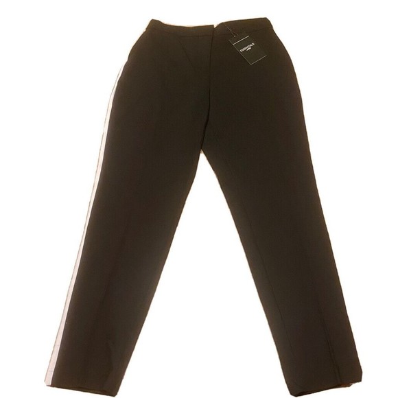 Essentials by ABS Women Black Casual Pants Size 2 Leg Stripe With Red And White￼ - Picture 3 of 11